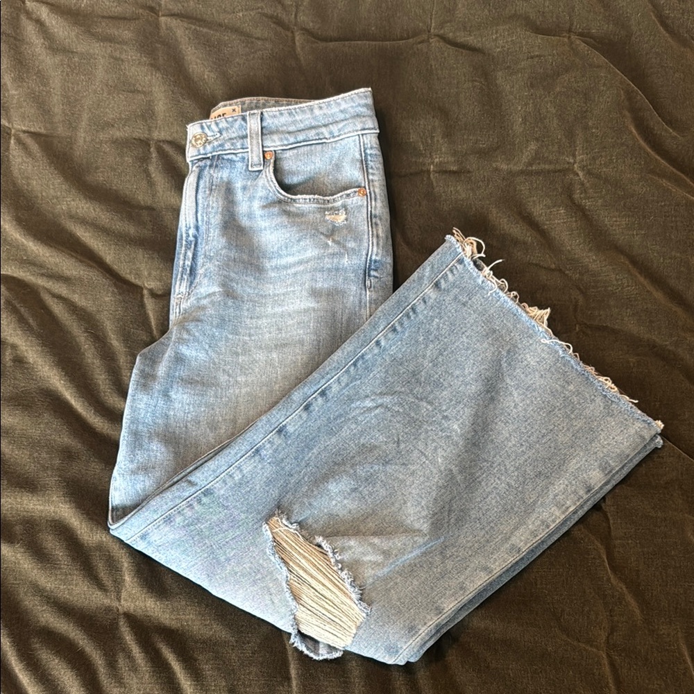 PAIGE Anessa Wide Leg Jeans in Kara Wash